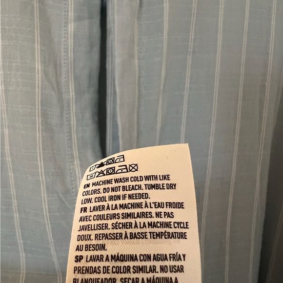 NWT Ladies XL American Eagle TIE BACK Light Blue Stripe Shirt - Picture 10 of 15
